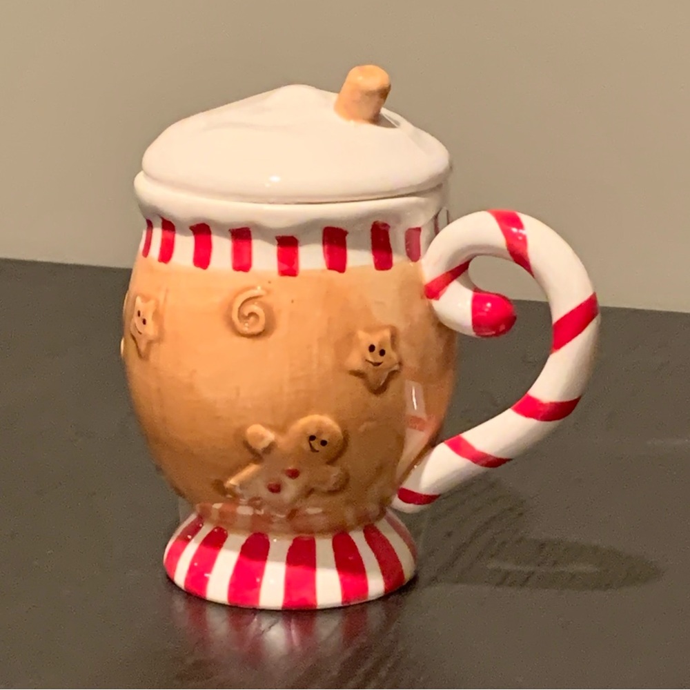 Gingerbread Latte Ceramic Christmas Mug with Lid